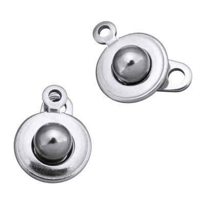 Steel Snap Clasps Flat Round
