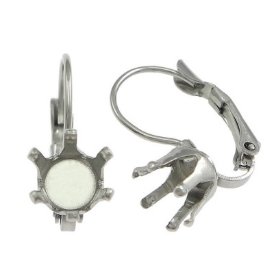 Stainless Steel Lever Back Earring Settings Flower original color