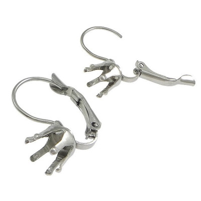 Stainless Steel Lever Back Earring Settings Flower original color