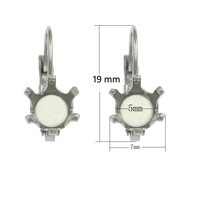 Stainless Steel Lever Back Earring Settings Flower original color
