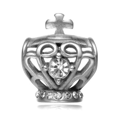 Korálek koruna se šatonem vyrobená z chirurgické oceli dvě barevné varianty