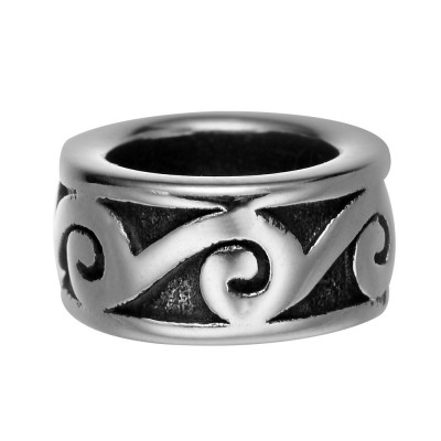 Bead with surgical steel ornament