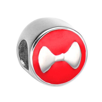 Bead with bow made of surgical steel