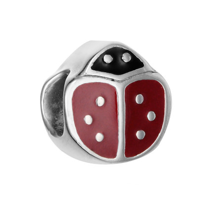 Bead ladybug with six dots of surgical steel