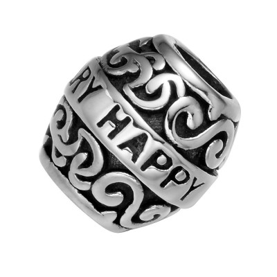 Bead with inscription Happy Anniversary Surgical Steel