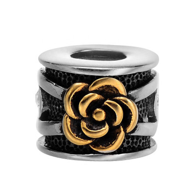 Solid bead with a large surgical steel thread