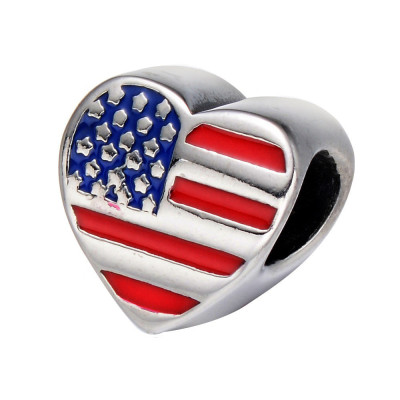 Little heart with american surgical steel flag