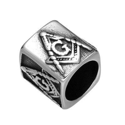 Bead with a large thread SYMBOLS made of surgical steel