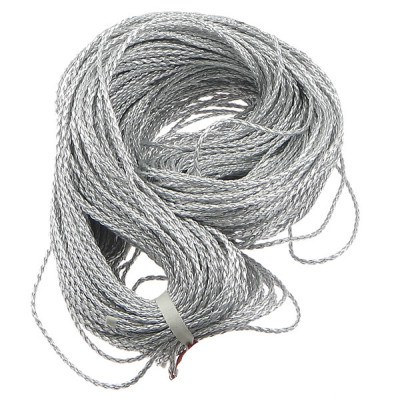 PU cord silver shiny braided 3mm