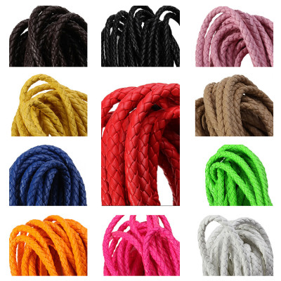 PU cord braided braided 6mm choice of color variants