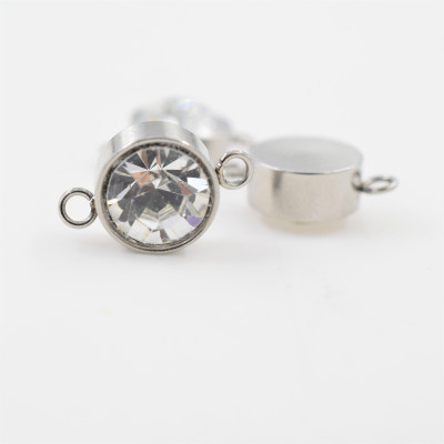 12mm connector with Crystal surgical steel ring