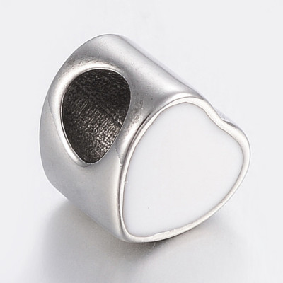 Korálek srdce s barevným emailem ve čtyřech provedeních z chirurgické oceli