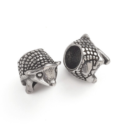 Surgical steel hedgehog bead