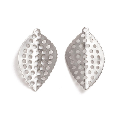 Přívěsek lístek děrovaný chirurgická ocel