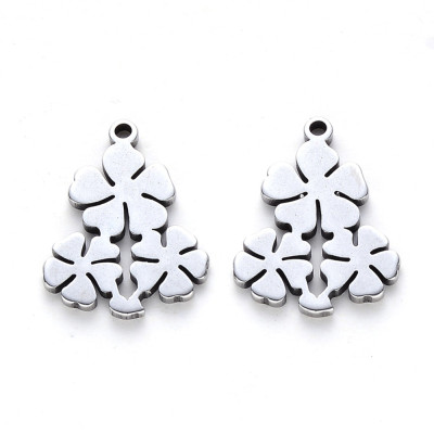 Surgical steel flower pendant