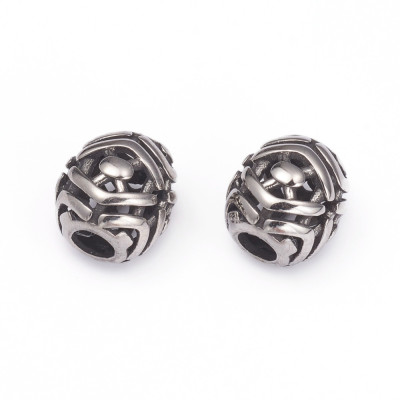 Sliced surgical steel bead