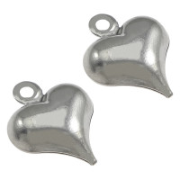 Hollow surgical steel heart pendant