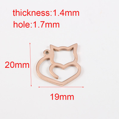 Cat pendant three color variants of surgical steel