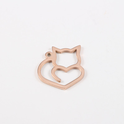 Cat pendant three color variants of surgical steel