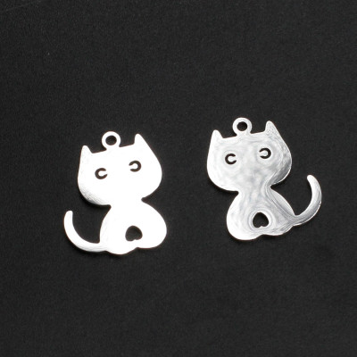 Cat pendant two color variants surgical steel