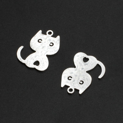 Cat pendant two color variants surgical steel