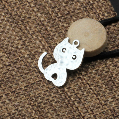 Cat pendant two color variants surgical steel