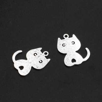 Cat pendant two color variants surgical steel