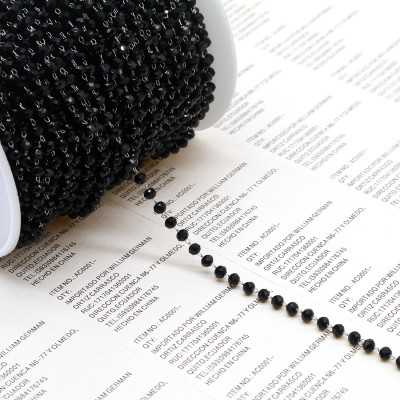 Fine chain with 3.5 mm plastic black balls surgical steel