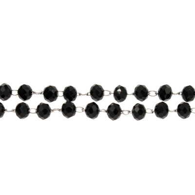 Fine chain with 3.5 mm plastic black balls surgical steel