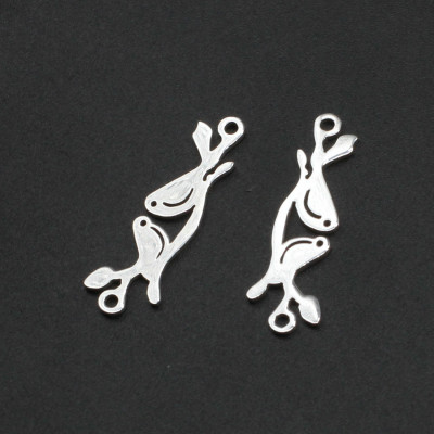 Connector birds sitting on a twig of surgical steel