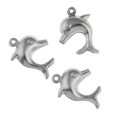 Surgical steel dolphin pendant