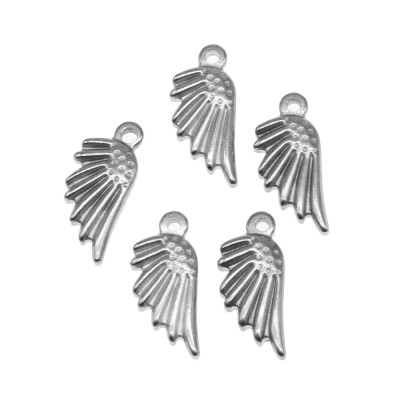 Surgical steel angel wing pendant