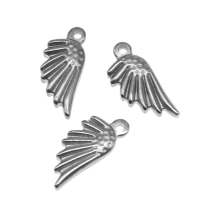 Surgical steel angel wing pendant