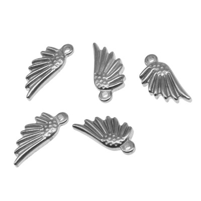 Surgical steel angel wing pendant