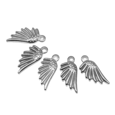 Surgical steel angel wing pendant