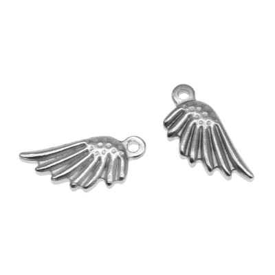 Surgical steel angel wing pendant