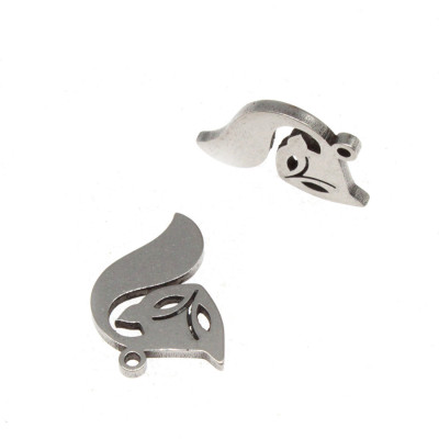 Surgical steel fox pendant