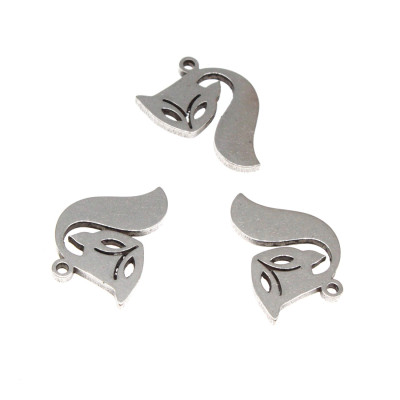 Surgical steel fox pendant