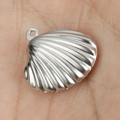 Surgical steel shell pendant