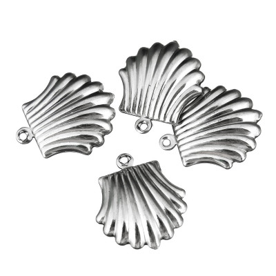 Pendant seashell ornament of surgical steel