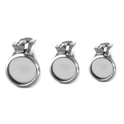 Clip with bowl selection of 5 sizes of surgical steel bowl