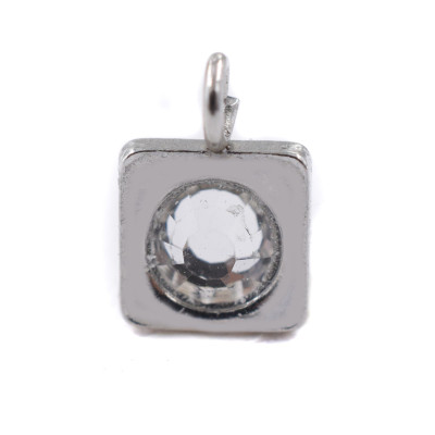 Small pendant with chaton rose Crystal made of surgical steel