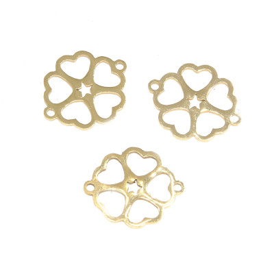 Four-leaf clover connector two color combination surgical steel