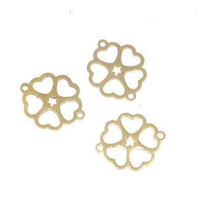 Four-leaf clover connector two color combination surgical steel