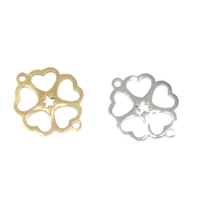 Four-leaf clover connector two color combination surgical steel