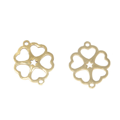 Four-leaf clover connector two color combination surgical steel