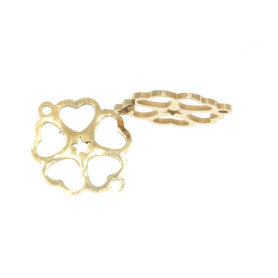 Four-leaf clover connector two color combination surgical steel