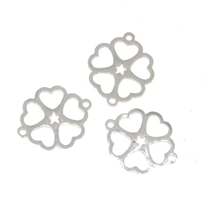 Four-leaf clover connector two color combination surgical steel