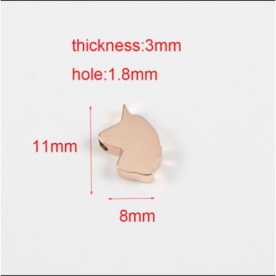 Bead with a small thread unicorn surgical steel 3 color variants