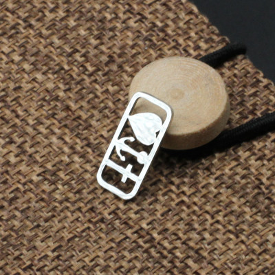 Connector plate with heart cross and anchor made of surgical steel two color combinations